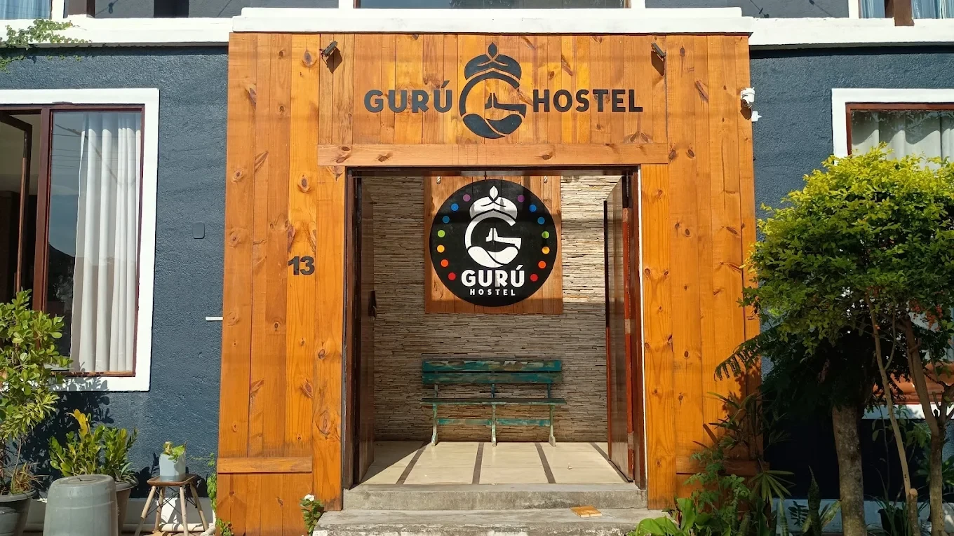 Vibrant hostel deck with pool in Búzios